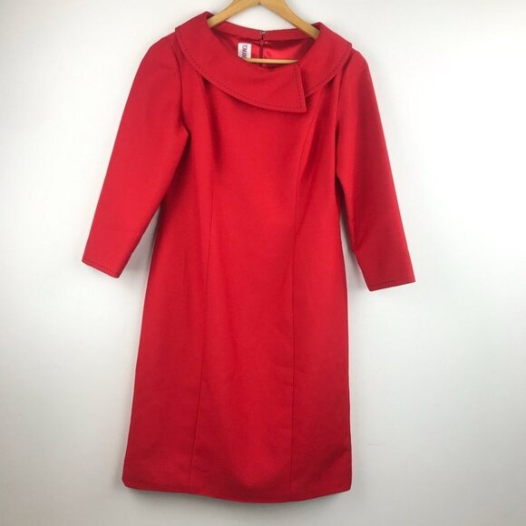 Tom And  Linda Platt Red Vintage Classic  Designer Pencil Dress women Size S - Picture 2 of 15